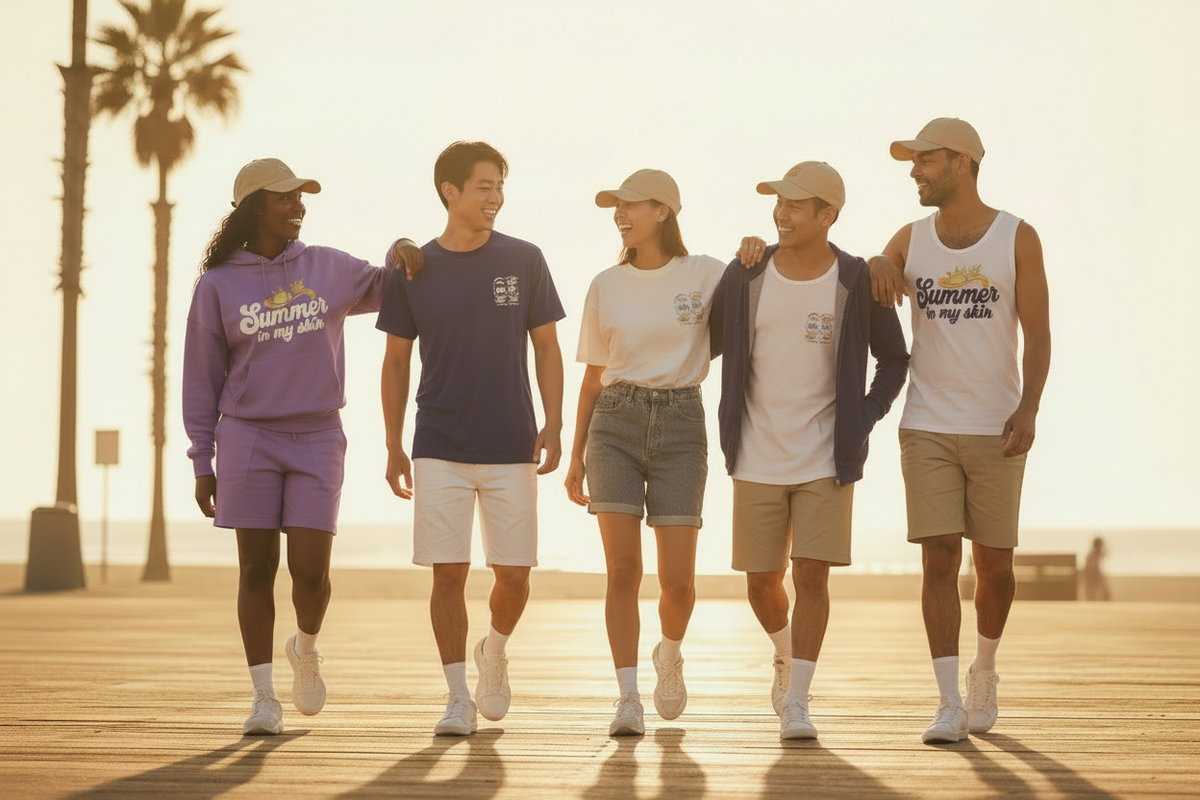 All five wearing Summer in my Skin logo