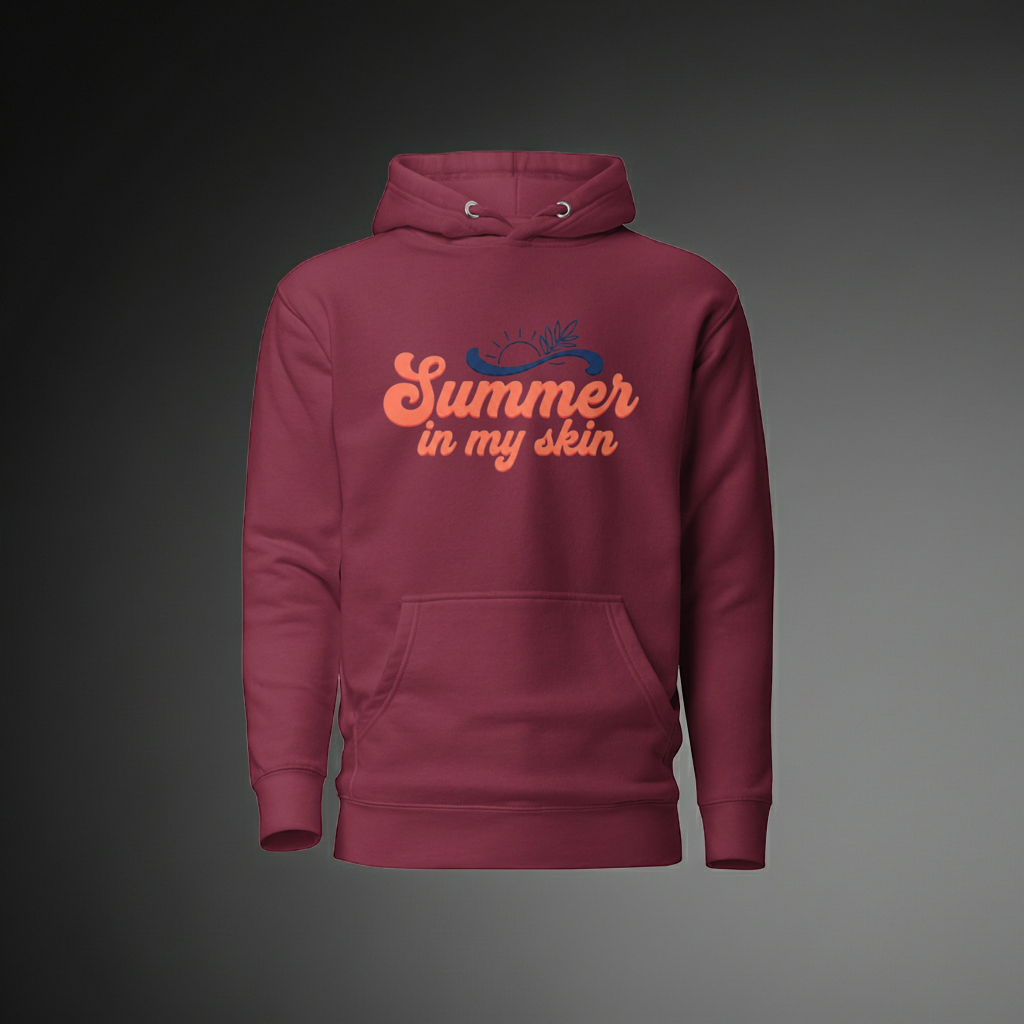 Summer in my Skin Unisex Pullover Hoodie – Cotton Blend, 14 Colours incl. Forest & Military Green