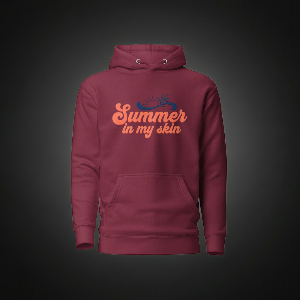 Summer in my Skin Unisex Pullover Hoodie – Cotton Blend, 14 Colours incl. Forest & Military Green