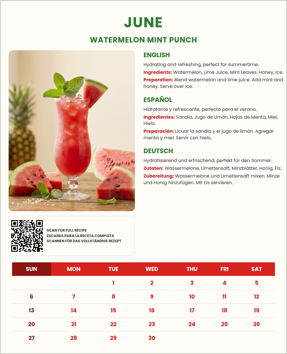 JU-MA® 2027 International Recipe Calendar – Corporate Wellness Offer