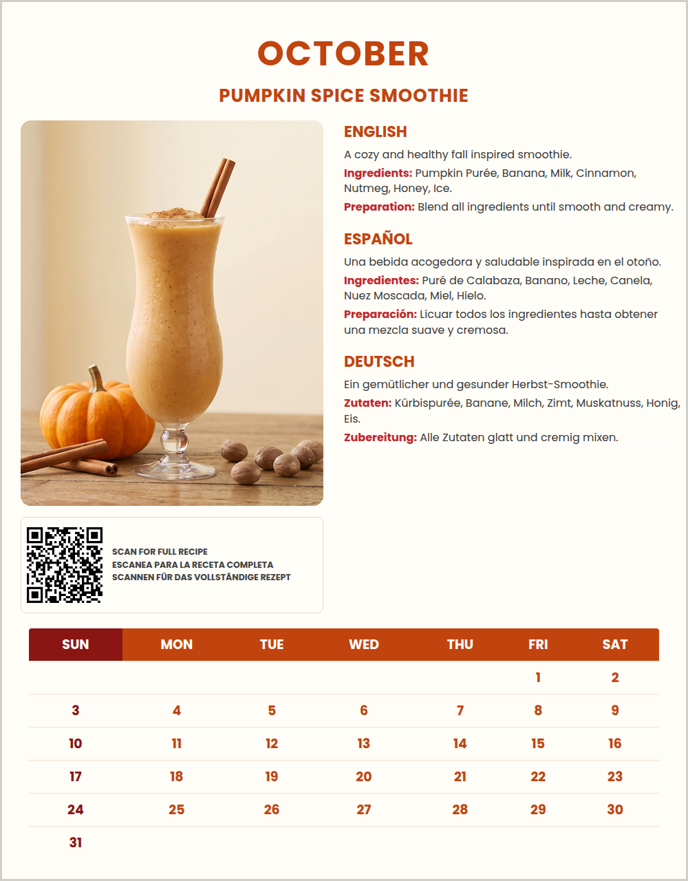 JU-MA® 2027 International Recipe Calendar – Corporate Wellness Offer