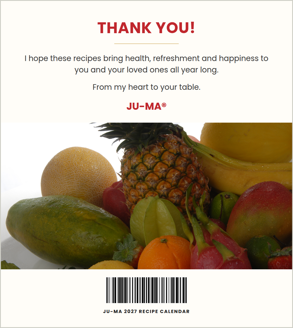 JU-MA® 2027 International Recipe Calendar – Corporate Wellness Offer