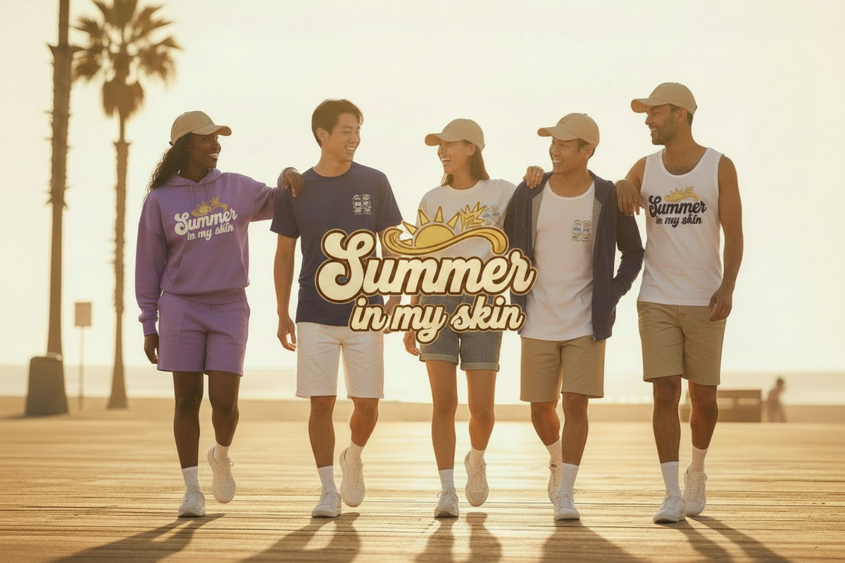 Summer in my Skin group photo with clean logo overlay